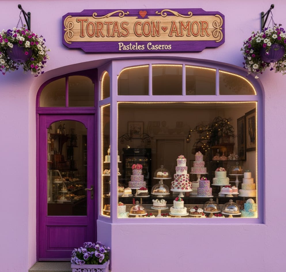 Fachada de la tienda Tortas con Amor